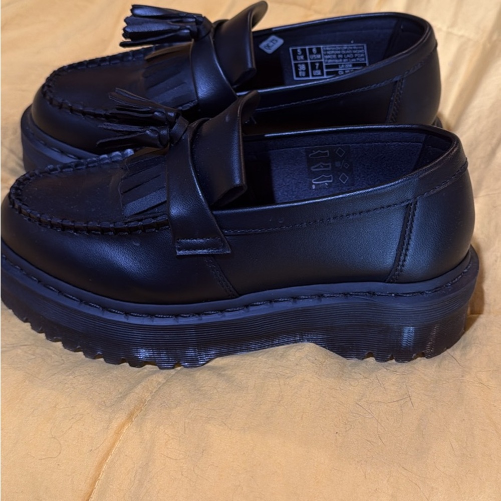 Dr. Martens Black Tassel Platform Loafers